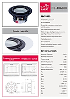 DS-40A0804 Mid Woofer 4" 4Ohms 60 Watts aluminium cone(2 Pcs) LIMITED EDITION DS-40A0804 Mid Woofer 4" 4Ohms 60 Watts aluminium cone(2 Pcs) LIMITED EDITION
