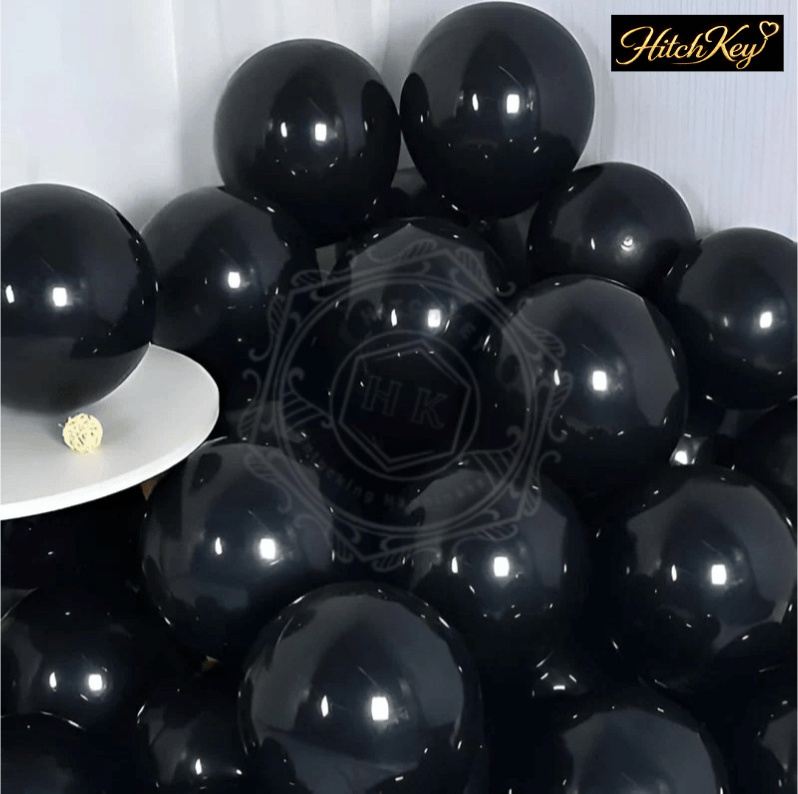 Metallic Black Balloons Kit - 50 Pcs