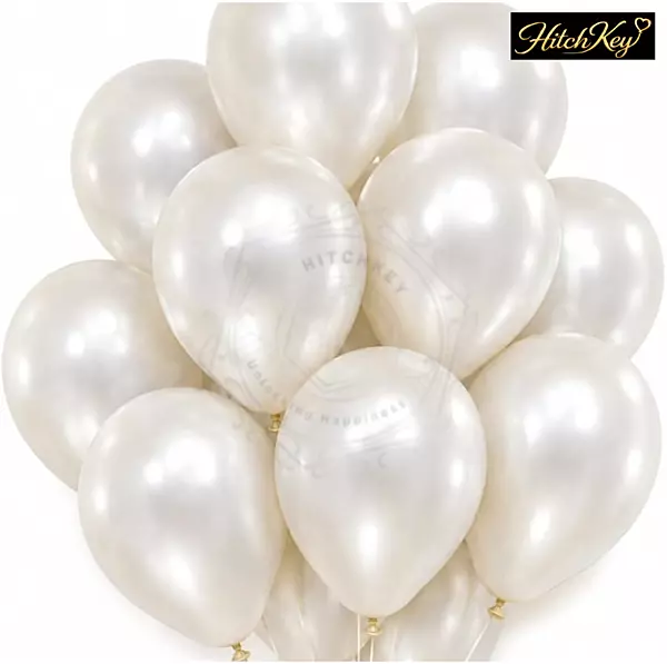 Metallic Pearl White Balloons Kit - 50 pcs