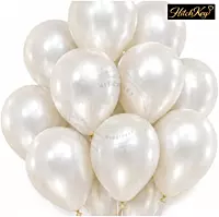 Metallic Pearl White Balloons Kit - 200 pcs
