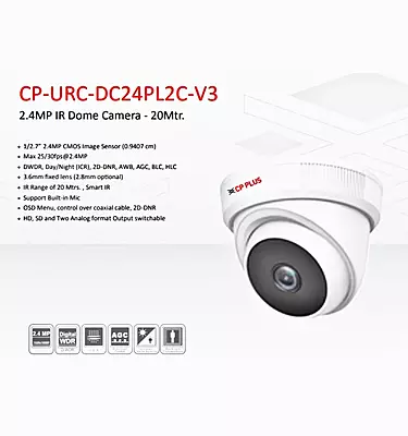 CP PLUS Done Camera 2.4MP 1080p  (DC24PL2-V3-0360)