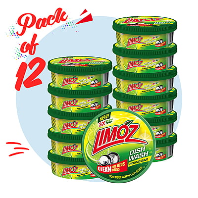 LIMOZ | Dish Wash Round Bar 250G (Pack of 12)