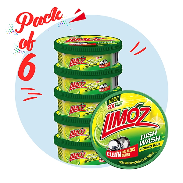 LIMOZ | Dish Wash Round Bar 500G (Pack of 6)