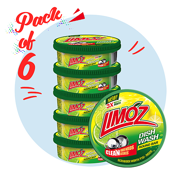 LIMOZ | Dish Wash Round Bar 500G (Pack of 6)