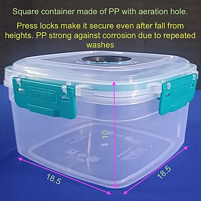 Insect Rearing Container – 1.7L Square PP Box with Aeration Hole