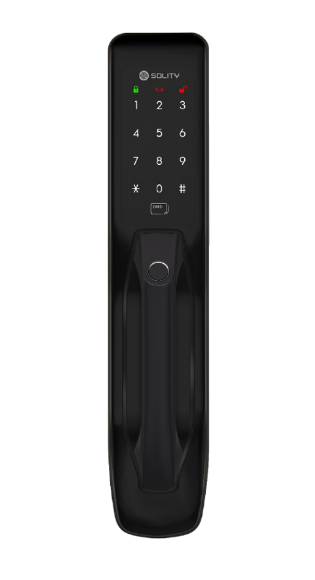 Solity Push & Pull Digital Door Lock With Fingerprint Password RFID Card Emergency Key