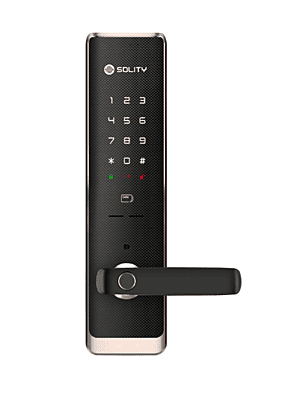 Solity Push & Pull Digital Mortise Lock With Fingerprint Password RFID Card Emergency Key