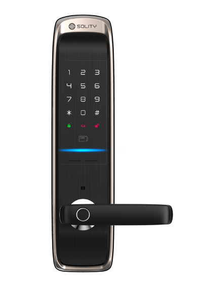 Solity Push & Pull Digital Mortise Lock With Fingerprint Password RFID Card Emergency Key