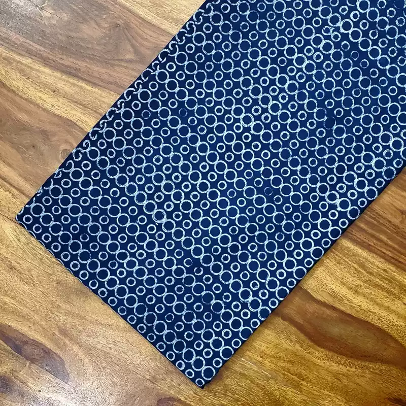 Akola Dabu Indigo Cotton Fabric #1