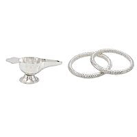 Sterling Silver Gift set for Baby (Anklets/kappu kolusu, Feeder/Paladai)