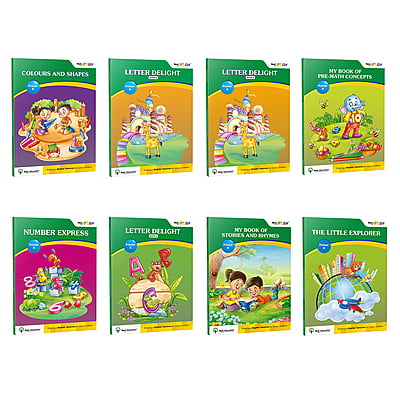 LKG Books for Kids - Set of 8 (CBSE) (Math, Story and Rhymes, Colors and Shapes, English Alphabet and Letters, and EVS)by Next Education | LKG Books for Kids - Set of 8 (CBSE) (Math, Story and Rhymes, Colors and Shapes, English Alphabet and Letters, and EVS)by Next Education |