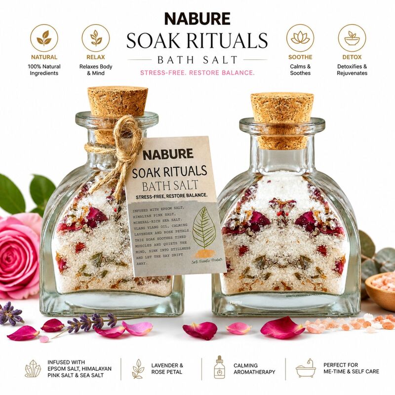 Nabure Soak Rituals Bath Salt, Pack of 2 - 70g Each