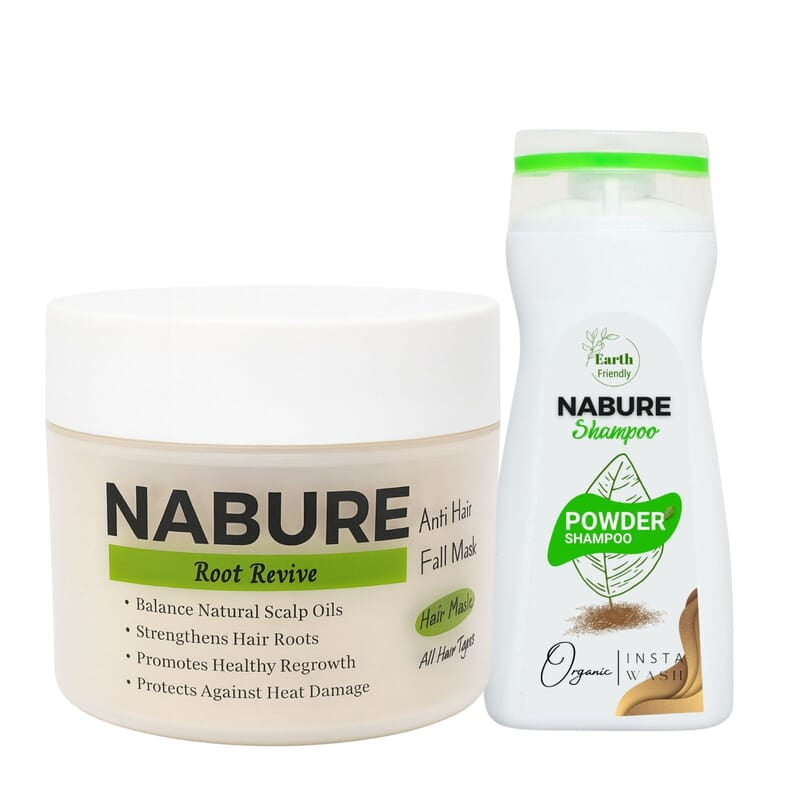NABURE Root Revival Hair Care Combo – Powder to Foam Shampoo & Root Revive Hair Mask