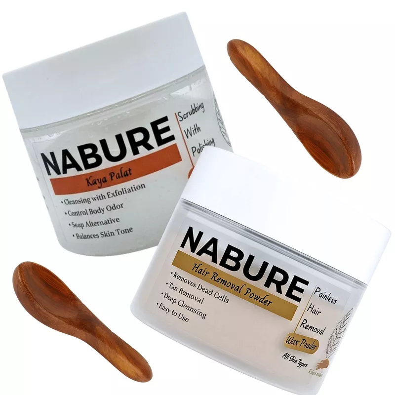 NABURE Smooth & Glow Combo – Kaya Palat Body Ubtan & Hair Removal Powder