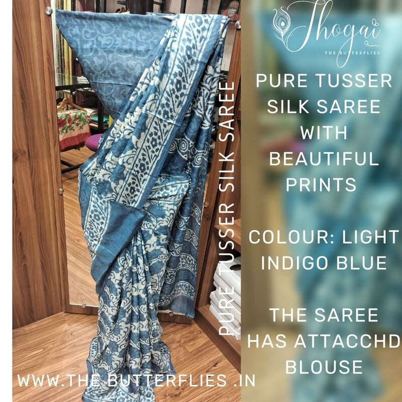 PURE TUSSER SILK SAREE ssgSTUS22503