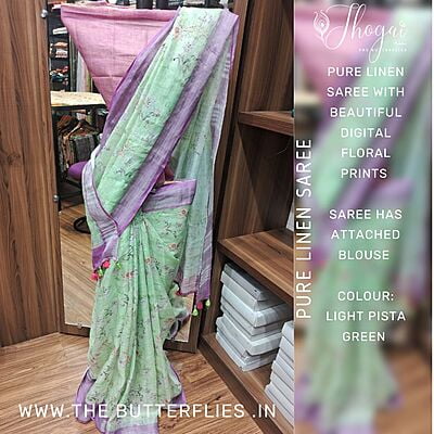 Copy of PURE LINEN SAREE YBRSLIN22245