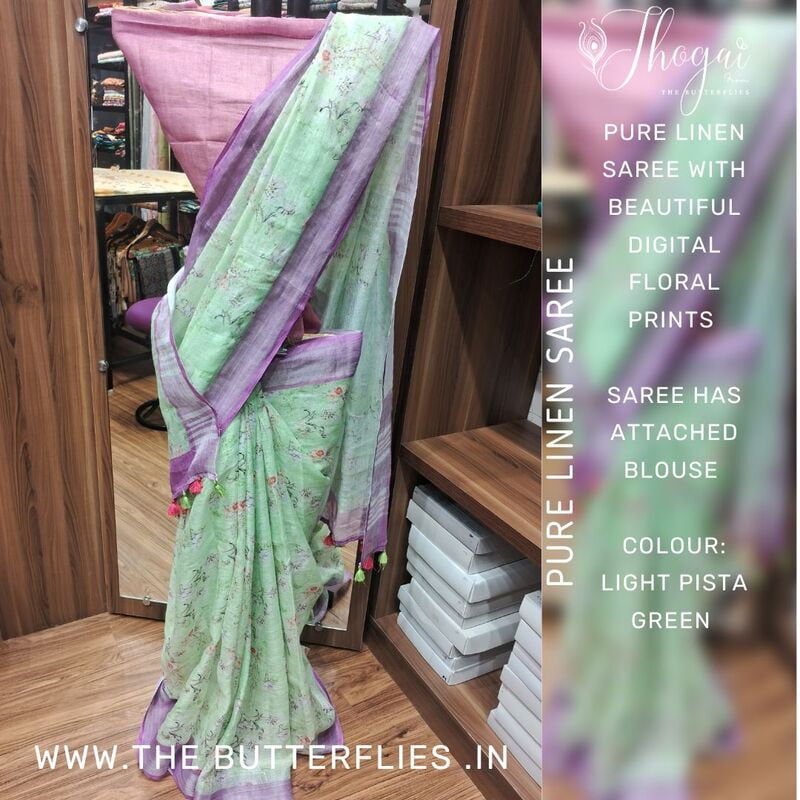 Copy of PURE LINEN SAREE YBRSLIN22245