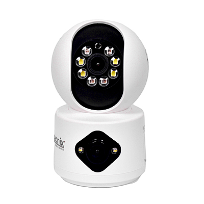 Geonix 2MP+2MP Wi-Fi Night Vision Smart Security Camera, White, 1 Year Warranty