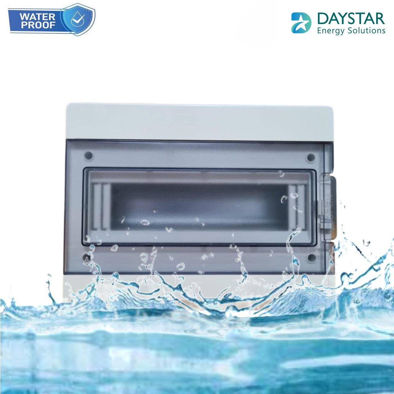 Type 2 - Weatherproof 12-Way MCB Box with Clear PVC Enclosure and Open-Type Cover for Power Distribution (27cm x9cm x21cm)