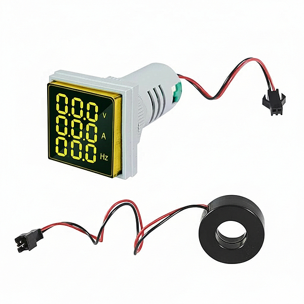 AC Voltage Current Frequency LED Display Meter 500V, 0-100A,0-50Hz (RED)