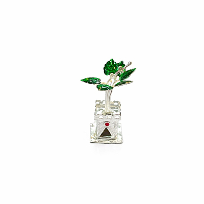 Sterling Silver Tulsi Plant with Gift Box | Silver Tulsi Kyara Showpiece for Housewarming