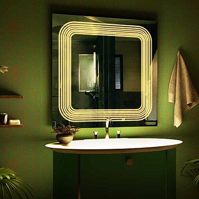 Square LED Touch Sensor Mirror For Washroom 03 Square LED Touch Sensor Mirror For Washroom 03