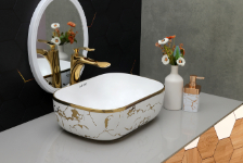 DTT-1023 Gold Designer Table Top Basin 18" x 13" x 5" Inch