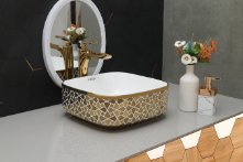 DTT-1033 Gold Designer Table Top Basin 14" x 14" x 6" Inch