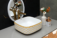 DTT-1034 Gold Designer Table Top Basin 14" x 14" x 6" Inch