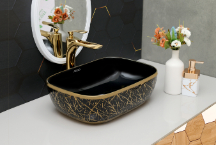 DTT-1115 Gold Designer Table Top Basin 18" x 13" x 5" Inch