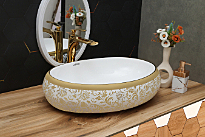DTT-1131 Gold Designer Table Top Basin 24" x 17" x 6" Inch