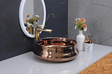 DTT-RG-1167 Rose Gold Designer Table Top Basin 16" x 16" x 5" Inch