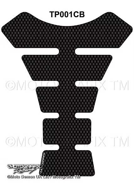 Motografix Universal Plain Carbon Fibre Motorcycle Tank Pad Protector Motografix 3D Gel (TP001CB)