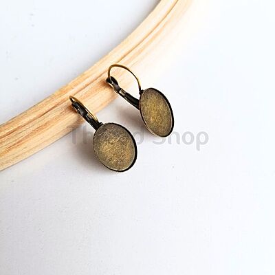 Leverback Earring Antique Bronze Oval Leverback Earring Antique Bronze Oval