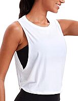 Cotton Cropped Workout Tank Tops for Women - Sleeveless Sports Athletic Yoga Running Gym Crop Shirts