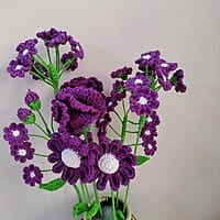 Crochet Small Purple Daisy Flower
