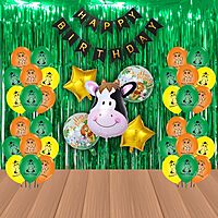 ​The Magic Balloons Store- Jungle Theme Balloons for Animal Theme Birthday Party/Decorations Supplies Jungle Theme Happy Birthday Decoration Pack of 30 pcs -181589