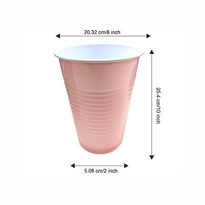 The Magic Balloons - Pink Beer Pong Glasses -50pcs | Reusable | 450ml | Party Cups for Holi Diwali Halloween & Christmas