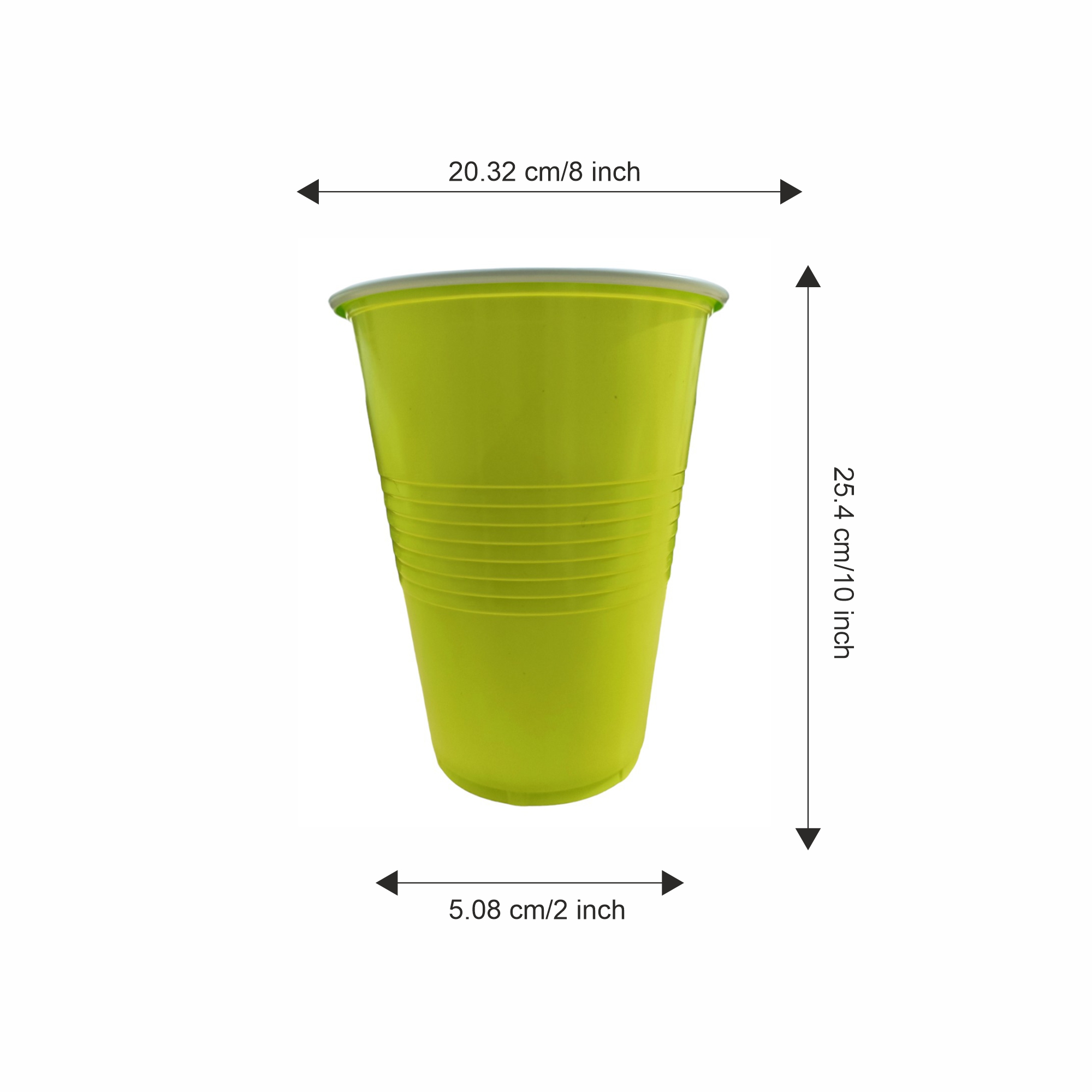 Set of 10 - Green | 450ml | Beer Pong Glasses |  Reusable & Eco-Friendly | Drinking Glasses for New Year, Bachelor Wedding, Retirement Parties & Games | Party Supplies