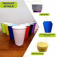 Multicolor Glasses Set of 70 - 450ml Reusable Drinking Glasses for Diwali Holi New Year Bachelor Parties Halloween & Christmas | Party Cups for Adults | Beer Pong-10 pcs Each Color