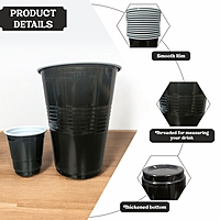 Set of 20 Combo Pack Glasses | Black Large & Shots Glasses | Beer Pong | Drinking Glass | Reusable Drinking Glass for New Year Bachelor Retirement Wedding Parties And Games | Each Size Of -10pcs