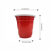 The Magic Balloons Store - Set of 30-60ml Red Beer Pong Shot Glasses for Bachelor, Holi, Cocktail Nights, Weddings and More-181600