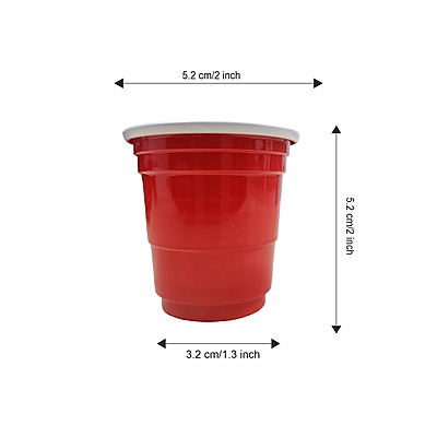 The Magic Balloons Store - Set of 30-60ml Red Beer Pong Shot Glasses for Bachelor, Holi, Cocktail Nights, Weddings and More-181600