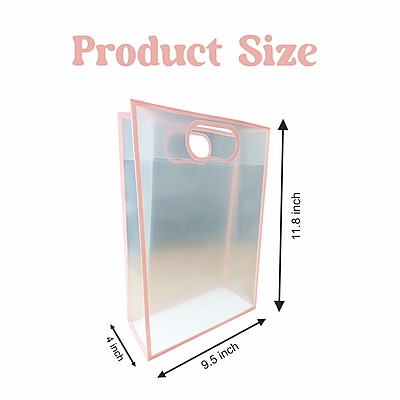 Pack of 6 – Transparent Goodie Bags Clear Gift Bags Medium Brown Bags for Return Gift and More