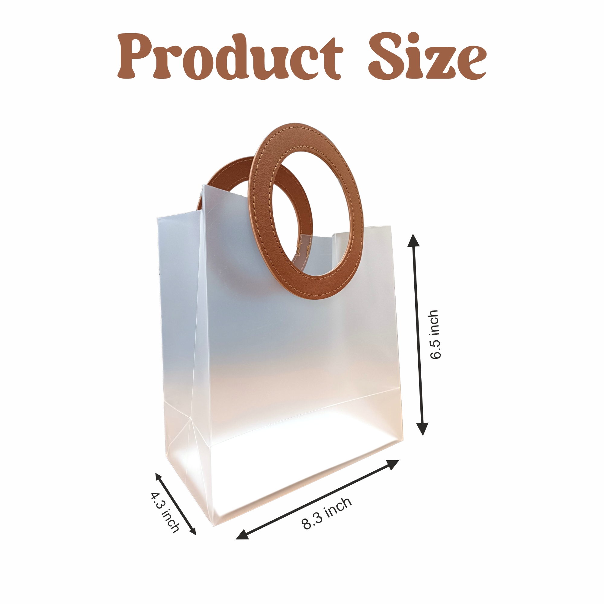 6 Pcs Small-Goodie Bags Transparent Bag with Round Handle Gift Bags for Presents, Hamper Bags, Shopping Bags for Valentine Gifting Bag