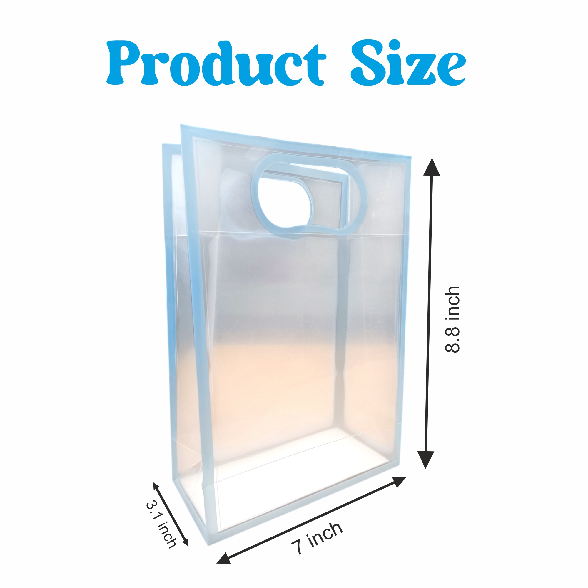 Small Size -6 Pcs Blue Transparent Goodie Bags – Clear Gift Bags for Valentine Wedding Return Gifts Birthday Party Festivals Events, Hamper Bags Shopping Bags