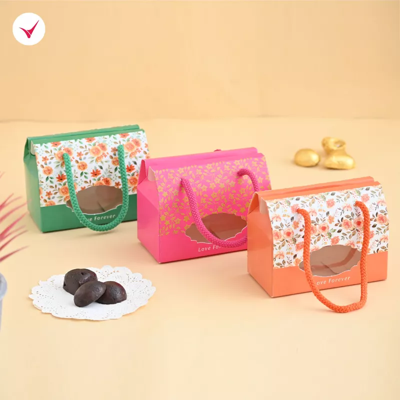 Multi Purpose Window Gift Box with Handle Mix