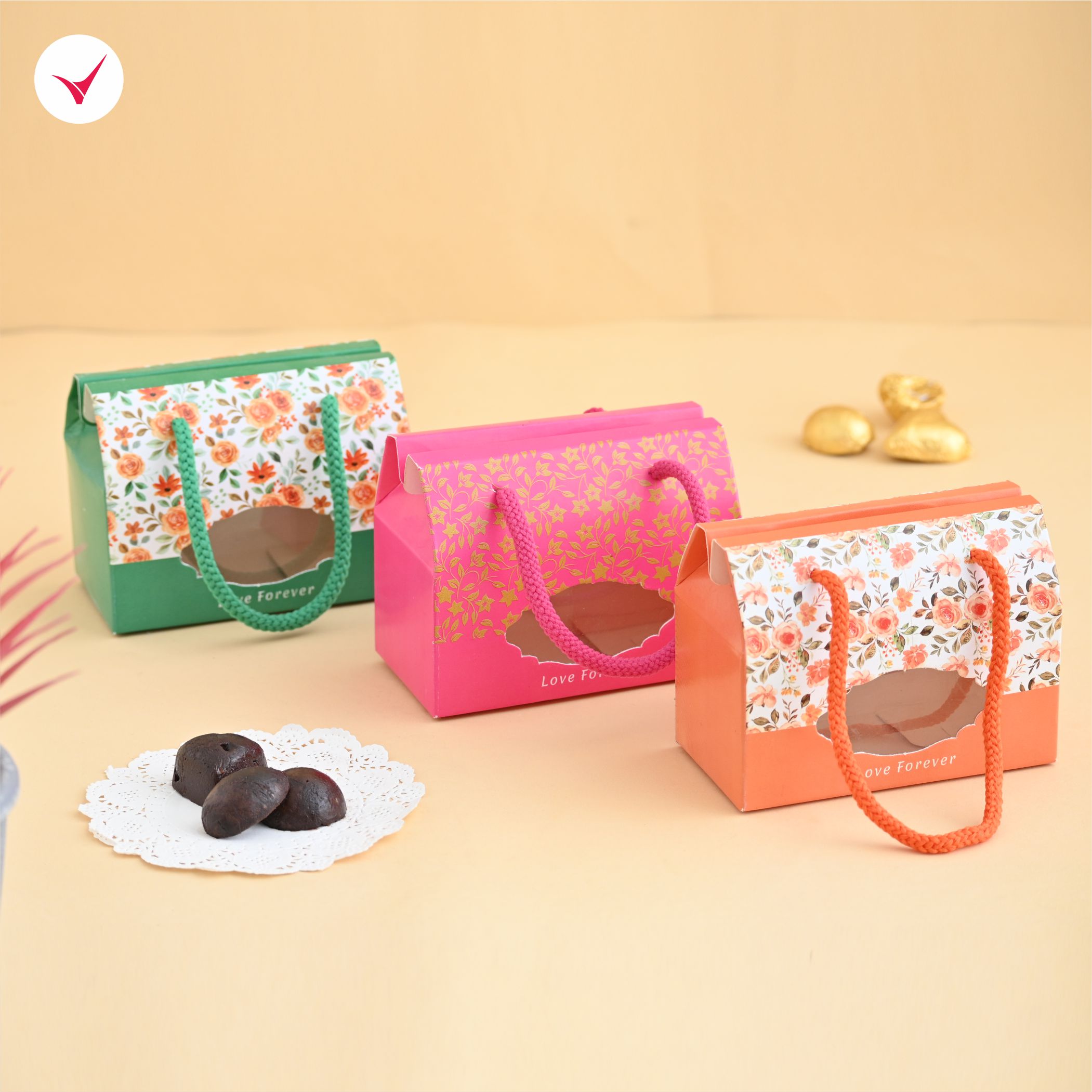 Multi Purpose Window Gift Box with Handle Mix