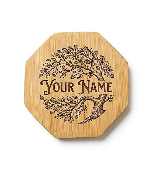 Bamboo Fridge Magnet, No 4, 6 x 6 cm, Hexagonal