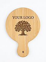 Bamboo Fridge Magnet, No 8, Round, 6 cm